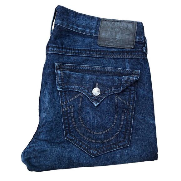 Vintage True Religion Jeans Size 36 RICKY QT Blue - Picture 1 of 10